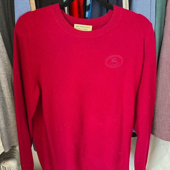 Burberry Claret Knit Sweater Cashmere Small Men Longsleeve $1150
